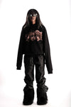 SVENGALIVERSI DISORIENTED BLACK HOODIE