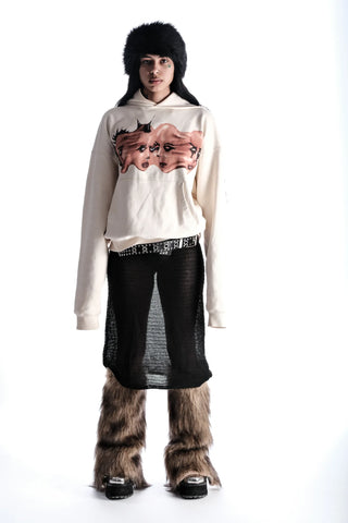 SVENGALIVERSI DISORIENTED CREAM HOODIE