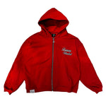 Forever Situated Embroidered Zip Up Jacket Red