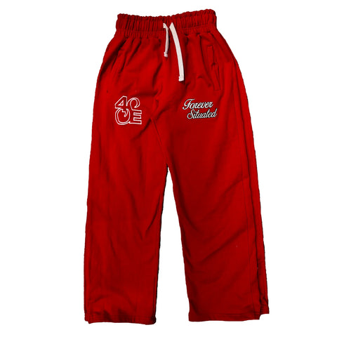 Forever Situated Embroidered Sweatpants Red