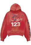 RRR123 - PASSION LOGO-PRINT COTTON-JERSEY HOODIE RED