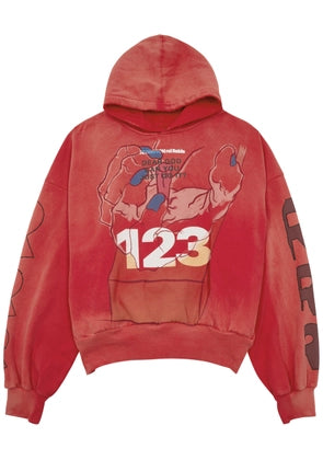 RRR123 - PASSION LOGO-PRINT COTTON-JERSEY HOODIE RED