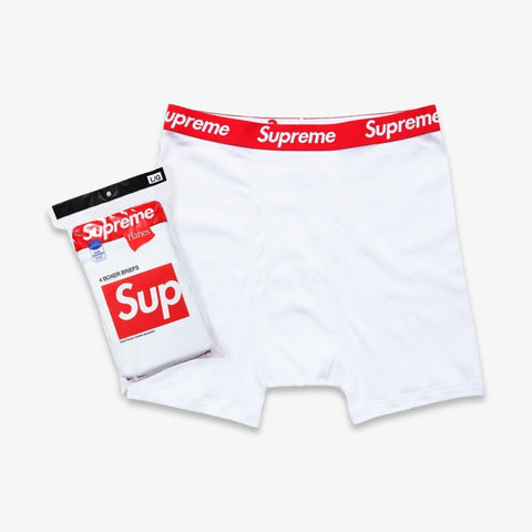 Supreme X Hanes Boxers White 4 Pack