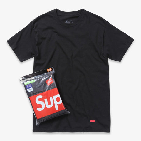 Supreme x Hanes Tagless Tees (3 Pack) Black