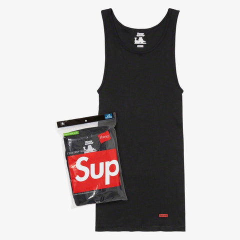 Supreme x Hanes Tagless Tank Tops (3 Pack) Black