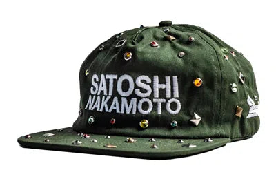 Satoshi Nakamoto Studded Hat Green