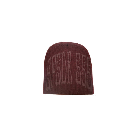 Sp5der Knit Beanie Hat 'Burgundy'