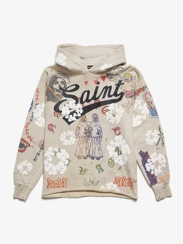 SAINT MICHAEL x DENIM TEARS SAINT TEARS GREENAFFITTI HOODIE