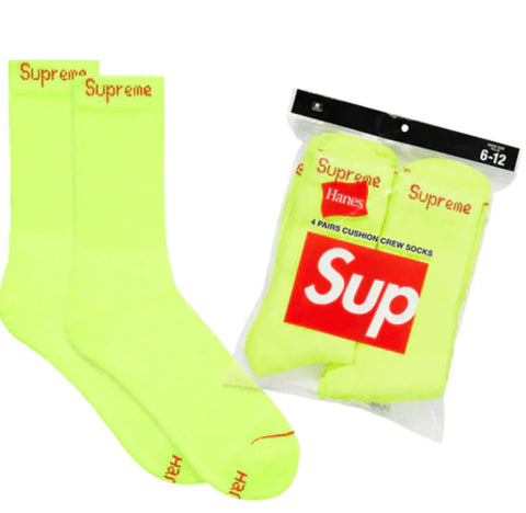 Supreme Neon Yellow Socks