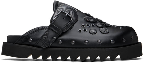 Togo Virilis SSENSE Exclusive Black Eyelet Metal Sabot Slip-on Loafers