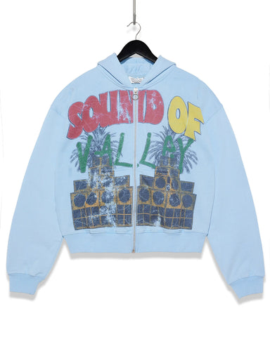 VALE SOUND ZIP-UP HOODIE SKY BLUE