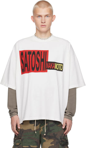 Satoshi Nakamoto White Distort T-shirt