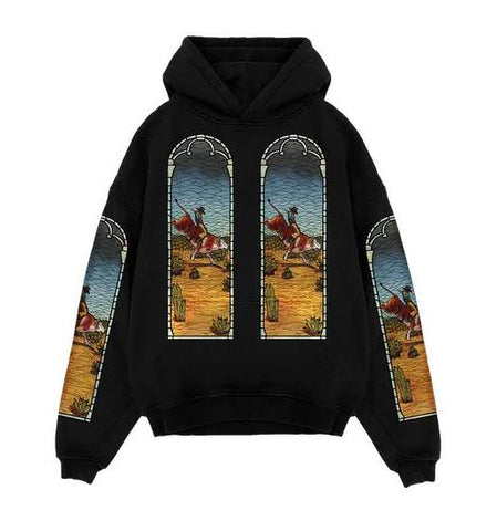 Who Decides War X EST Gee Stained Glass Hoodie - Black