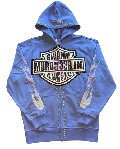 MURD333R.FM 'CHOP333R' BLUE ZIP UP