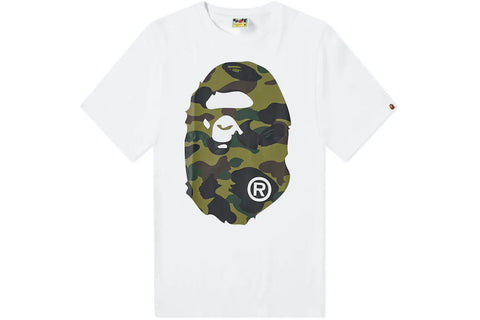 Bape A Bathing Ape 1st Camo Big Ape Head RLX Tee White/Green