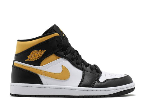 AIR JORDAN 1 MID 'BLACK UNIVERSITY GOLD'